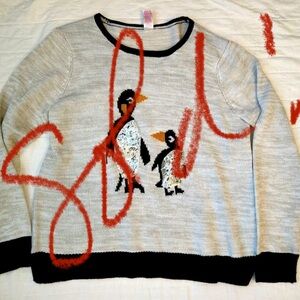 !!SOLD!! Penguin sweater with sequins